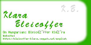 klara bleicoffer business card